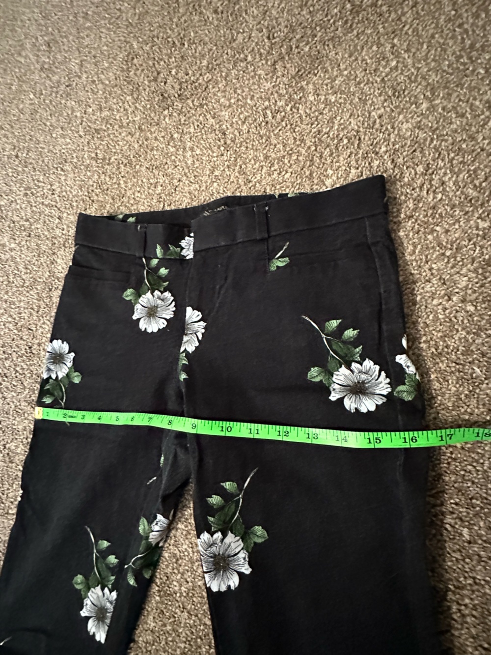 Banana Republic Floral Black Women's trousers/ dress pants size 2 petite - Picture 13 of 15